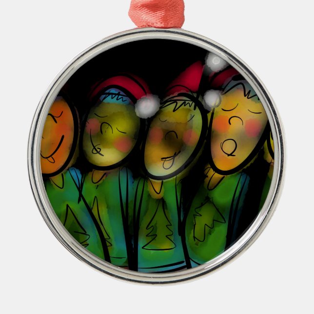 Christmas Choir Metal Ornament (Front)