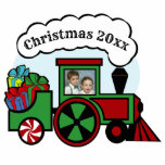 Christmas Choo Choo Train Photo Dated Cutout<br><div class="desc">Decorate your Christmas tree with love this Holiday season with our fun holiday train ornament.  Just add your favorite photo.</div>