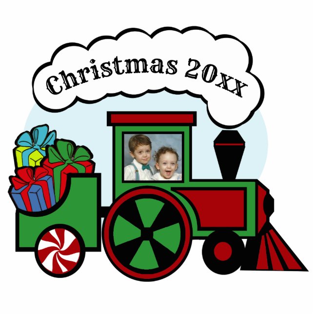 Christmas Choo Choo Train Photo Dated Cutout (Front)