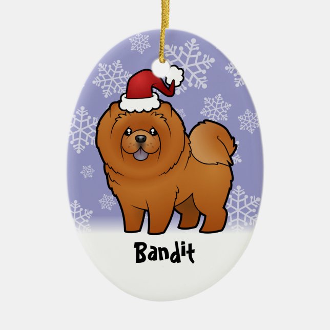 Christmas Chow Chow (add your pets name) Ceramic Ornament (Front)