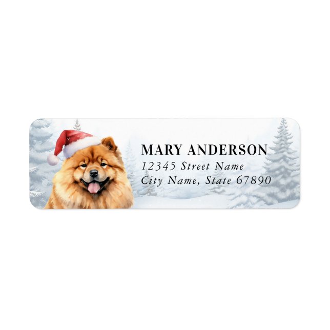 Christmas Chow Chow Return Address Labels (Front)