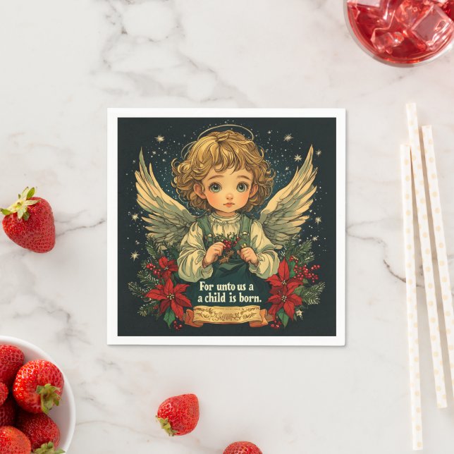 Christmas Christ Child Bible Verse Decoupage Napkins (Insitu)