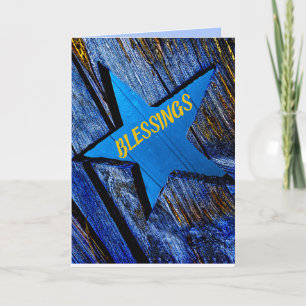 CHRISTMAS CHRISTIAN BIBLE TEXT BLESSINGS STAR CARD