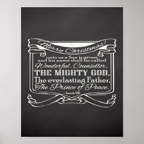 Christmas Christian Chalkboard Scripture Poster