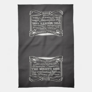 Christmas Christian Chalkboard Scripture Towel