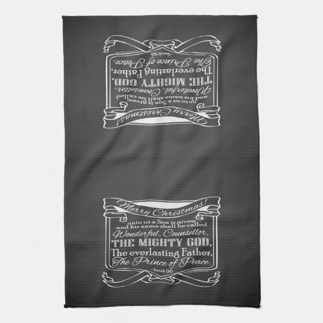 Christmas Christian Chalkboard Scripture Towel (Vertical)
