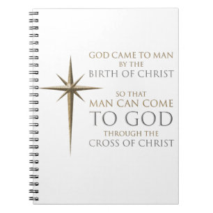 Christmas Christian Faith Star: Birth & Cross Notebook