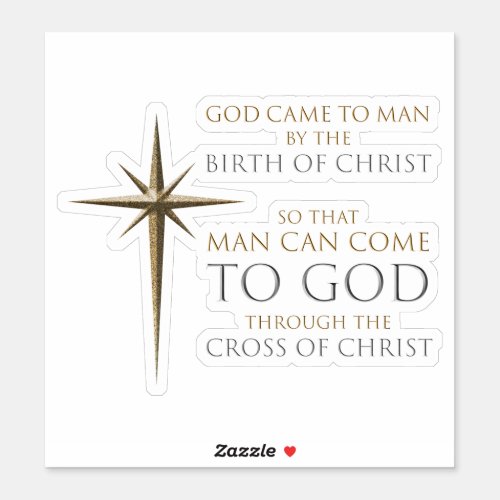 Christmas Christian Faith Star Birth  Cross Sticker