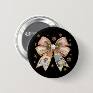 Christmas Christian Nativity Scene Coquette Jesus Button