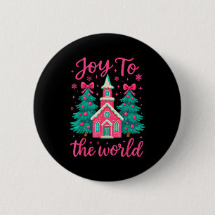 Christmas Christian Nativity Scene Joy To The Worl Button