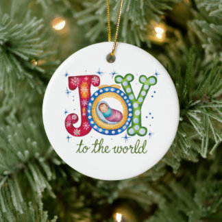 Christmas Christian Personalized Holiday Ceramic Ornament