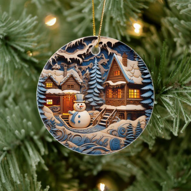 Christmas Christian Personalized Holiday Ceramic Ornament (Tree)