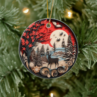 Christmas Christian Personalized Rustic Ceramic Ornament
