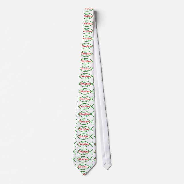 Christmas Christian Religious Fish Symbol Neck Tie (Front)