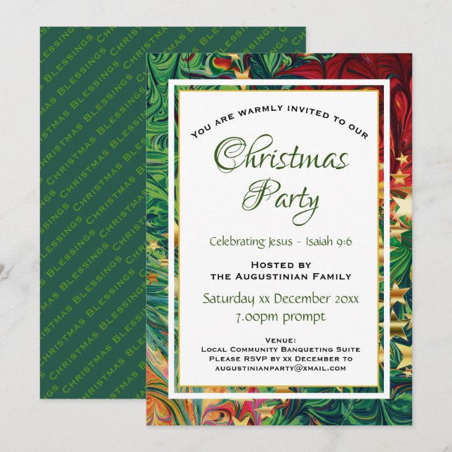 CHRISTMAS Christian Retro Personalized Party Invitation (Front/Back)