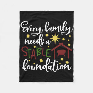 Christmas Christian Saying Religious Quote Family  Fleece Blanket