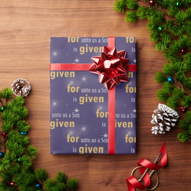 Christmas Christian Text On Purple Wrapping Paper (Holiday Gift)