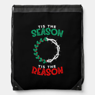 Christmas Christian - Tis The Season Drawstring Bag