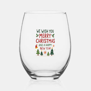 Christmas Christmas Christmas Christmas Christmas Stemless Wine Glass