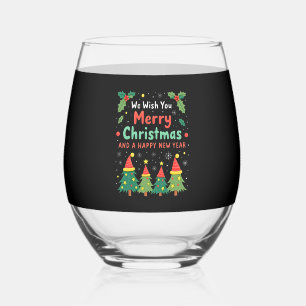 Christmas Christmas Christmas Christmas Christmas Stemless Wine Glass