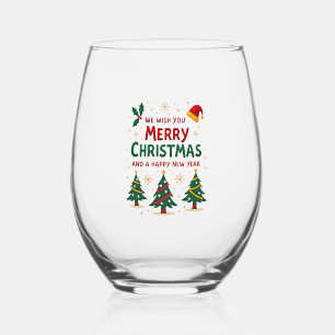 Christmas Christmas Christmas Christmas Christmas Stemless Wine Glass