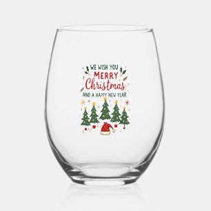 Christmas Christmas Christmas Christmas Christmas Stemless Wine Glass