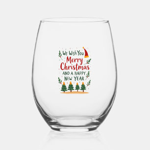 Christmas Christmas Christmas Christmas Christmas Stemless Wine Glass