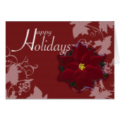 Christmas Christmas Poinsettia Happy Holidays card (Front Horizontal)