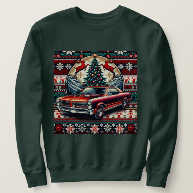 christmas christmas sweatshirt pontiac GTO 1966 (Design Front)