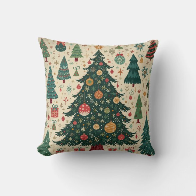christmas christmas tree cushion pillow (Front)