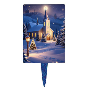 Christmas Church Cake Topper