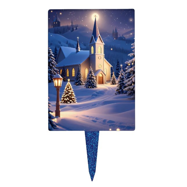 Christmas Church Cake Topper (Front)