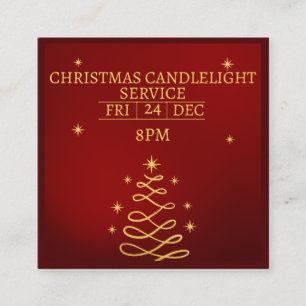 Christmas Church Candlelight Service Gold Invite