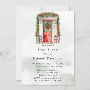 Christmas Church Door Winter Bridal Shower Invitation