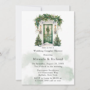 Christmas Church Door Winter Wedding Couple Shower Invitation