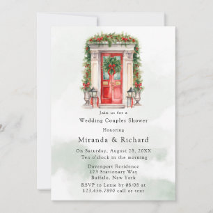 Christmas Church Door Winter Wedding Couple Shower Invitation