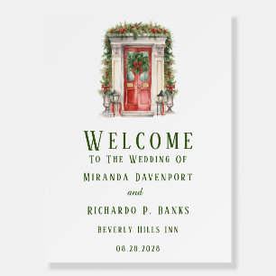 Christmas Church Door Winter Wedding Welcome Sign