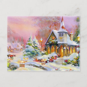 Christmas Church Holiday Postcard