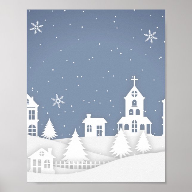 Christmas Church Landscape Poster (Front)
