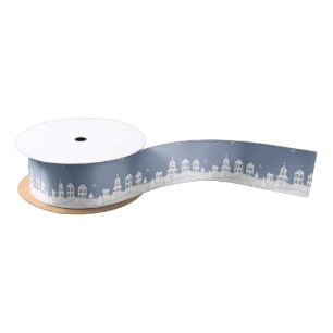 Christmas Church Landscape Satin Ribbon