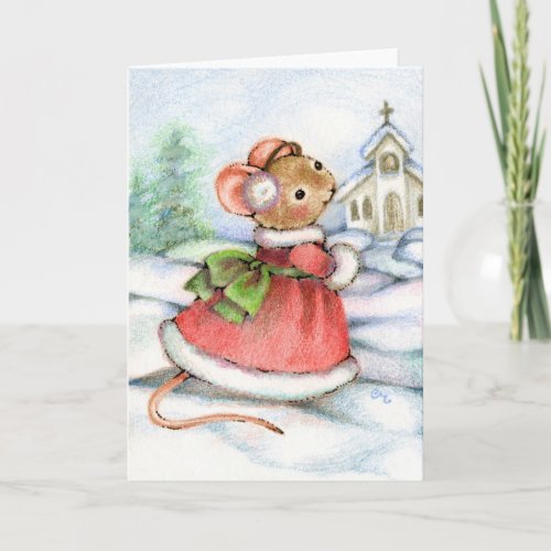 Christmas Church Mouse Card