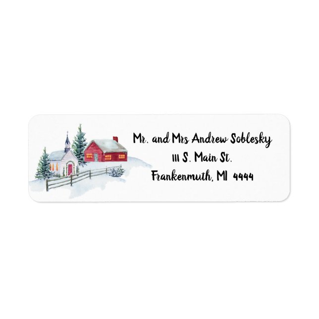 Christmas Church Return Address Label (Front)