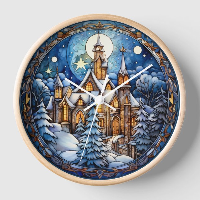 Christmas Church Wall Clock (Front)