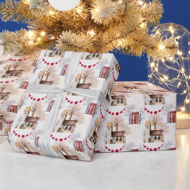 Christmas church wrapping paper (Holidays)