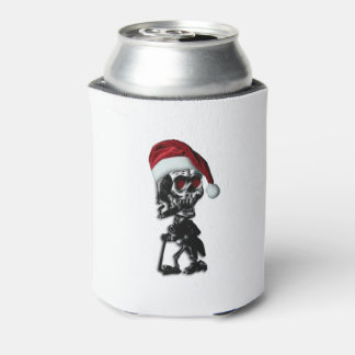 Christmas Cigar Skeleton Design Can Cooler