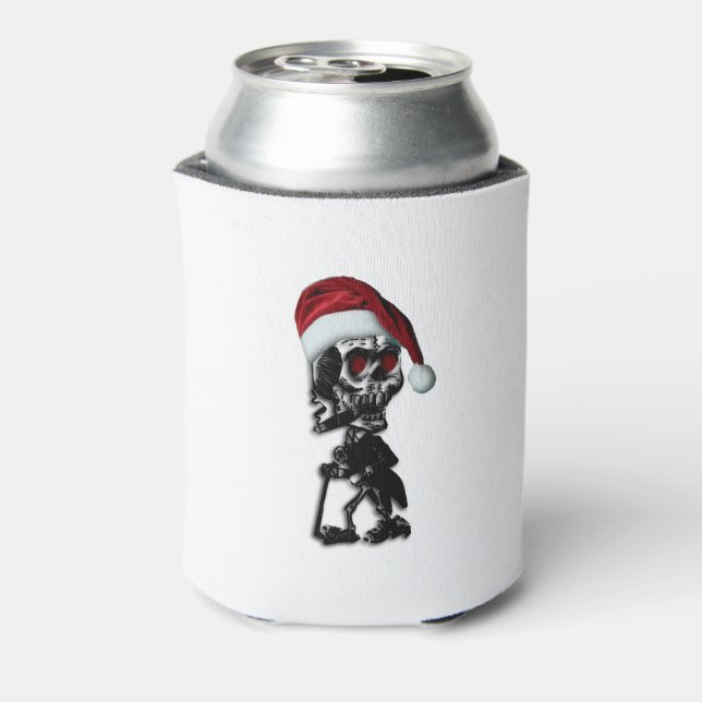 Christmas Cigar Skeleton Design Can Cooler (Can Back)