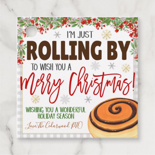Christmas Cinnamon Roll Gift Tag