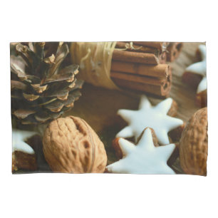Christmas Cinnamon Sticks and Stars Pillow Case