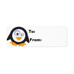 Christmas Circle of Penguins Gift Lables Label