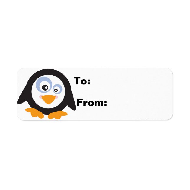 Christmas Circle of Penguins Gift Lables Label (Front)